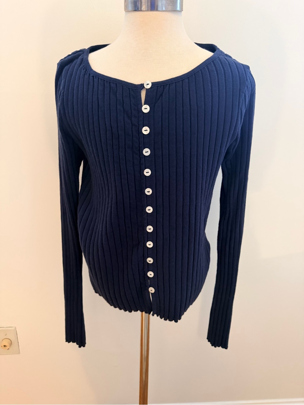 Free People Tilly Long Sleeve Navy Cardigan Large